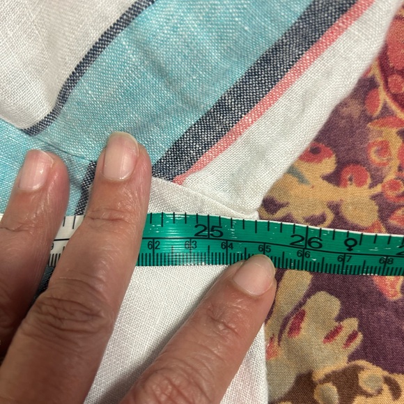 Charter Club 100% Linen Hampton Stripe Resort TabSleeve Button Front Shirt Sz 2X - Picture 15 of 15